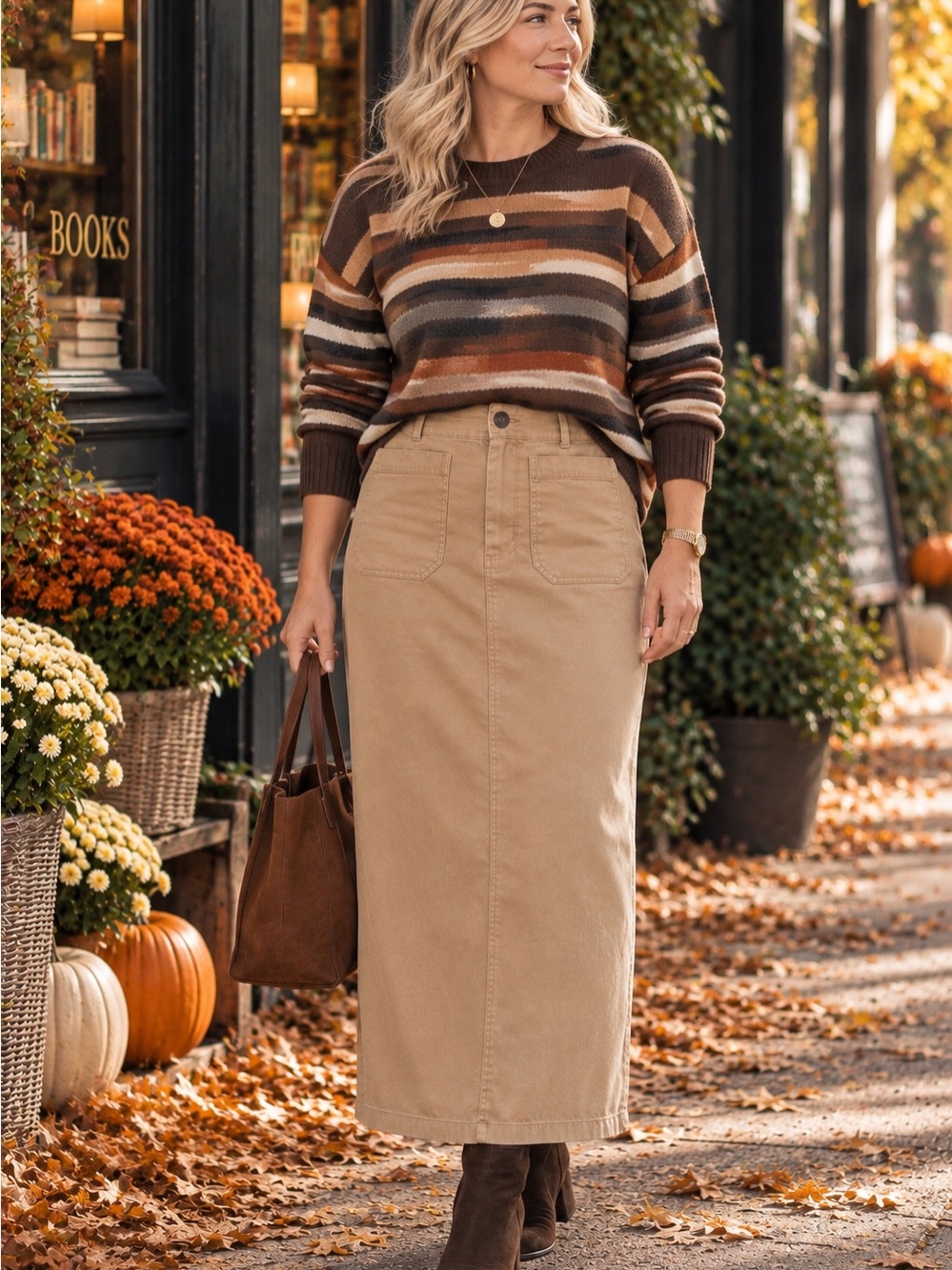 Anthropologie Maeve Collette Linen Stretch Maxi Skirt - NWT - XL - Camel
